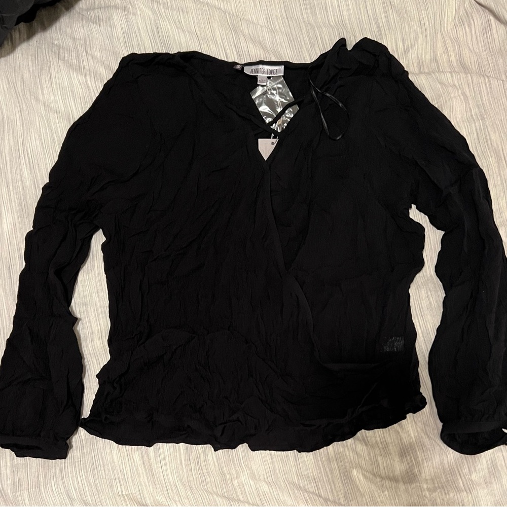 Jennifer Lopez | Large Black long sleeve blouse top